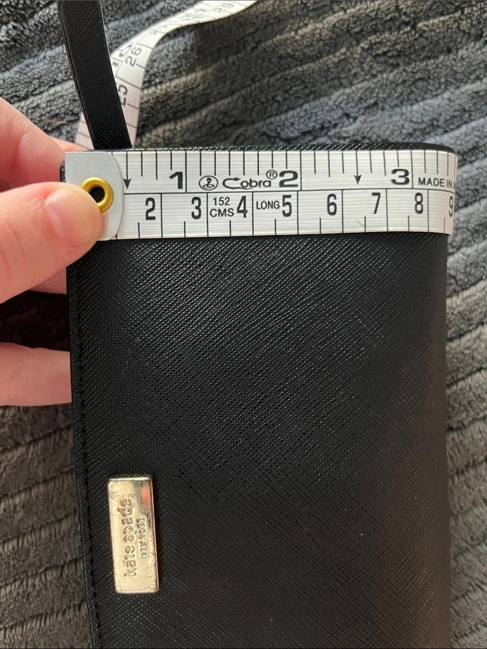 kate spade Black Saffiano Long Wallet with Gold Logo Plate